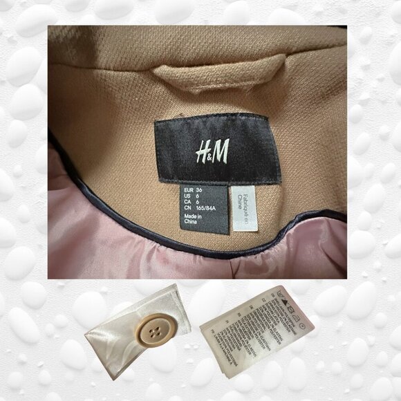 Unusual Design Ladies Fitted Long Jacket - Beige - Size 6 - Picture 4 of 9